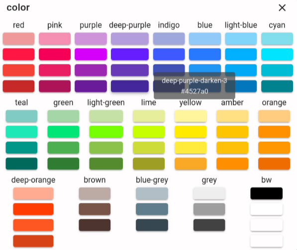 Material design colors